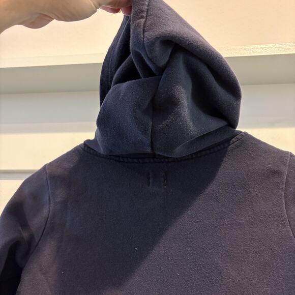 GAP Kids Hoodie Youth Medium 8 Navy Blue Galaxy Logo Pullover Sweatshirt Fleece - Picture 7 of 12